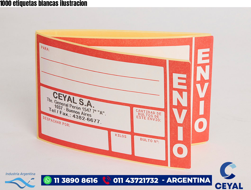 1000 etiquetas blancas ilustracion
