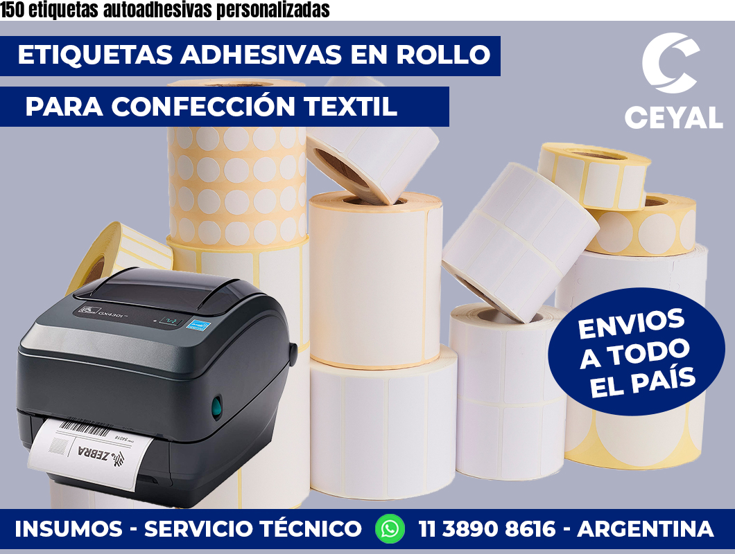 150 etiquetas autoadhesivas personalizadas