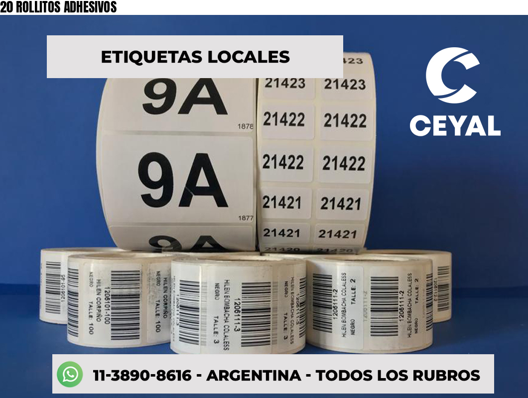 20 ROLLITOS ADHESIVOS