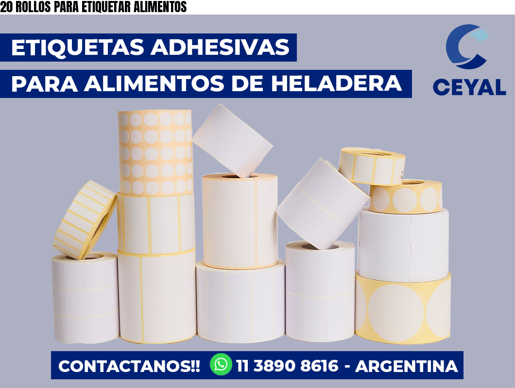 20 ROLLOS PARA ETIQUETAR ALIMENTOS