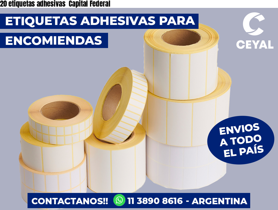 20 etiquetas adhesivas Capital Federal