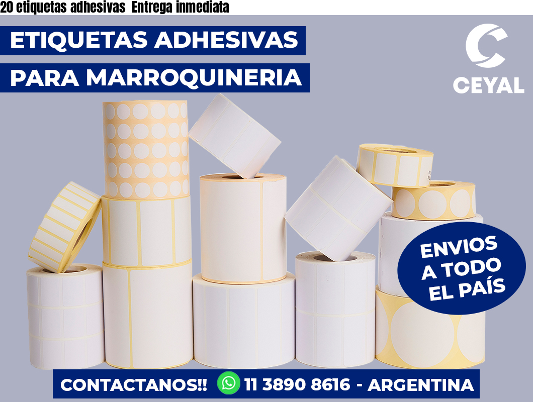 20 etiquetas adhesivas  Entrega inmediata