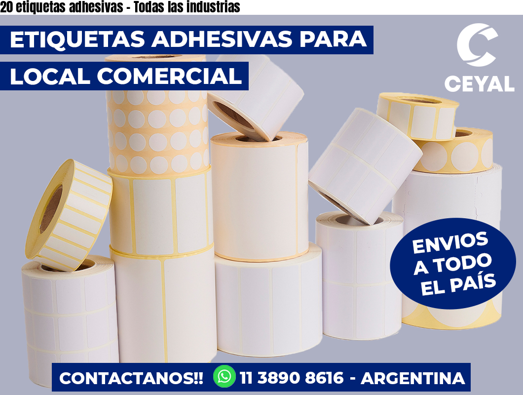 20 etiquetas adhesivas – Todas las industrias