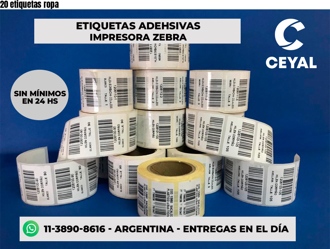 20 etiquetas ropa