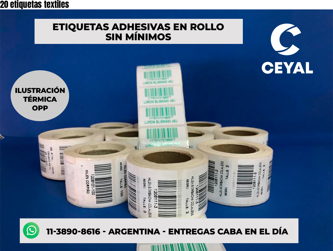 20 etiquetas textiles