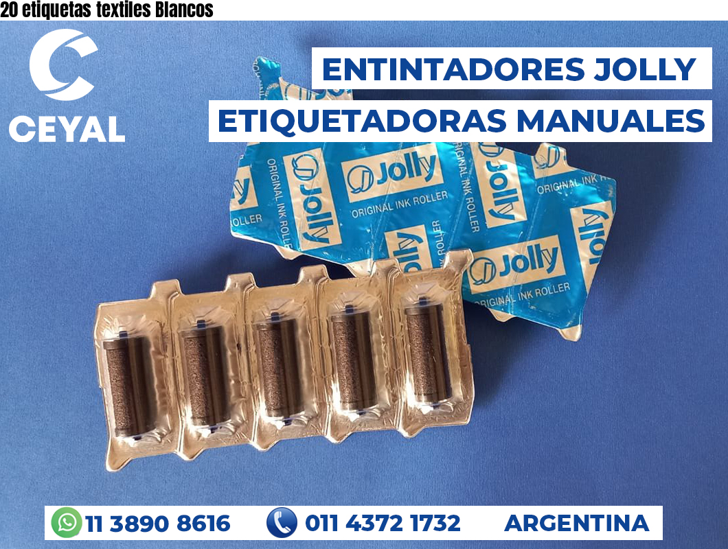 20 etiquetas textiles Blancos