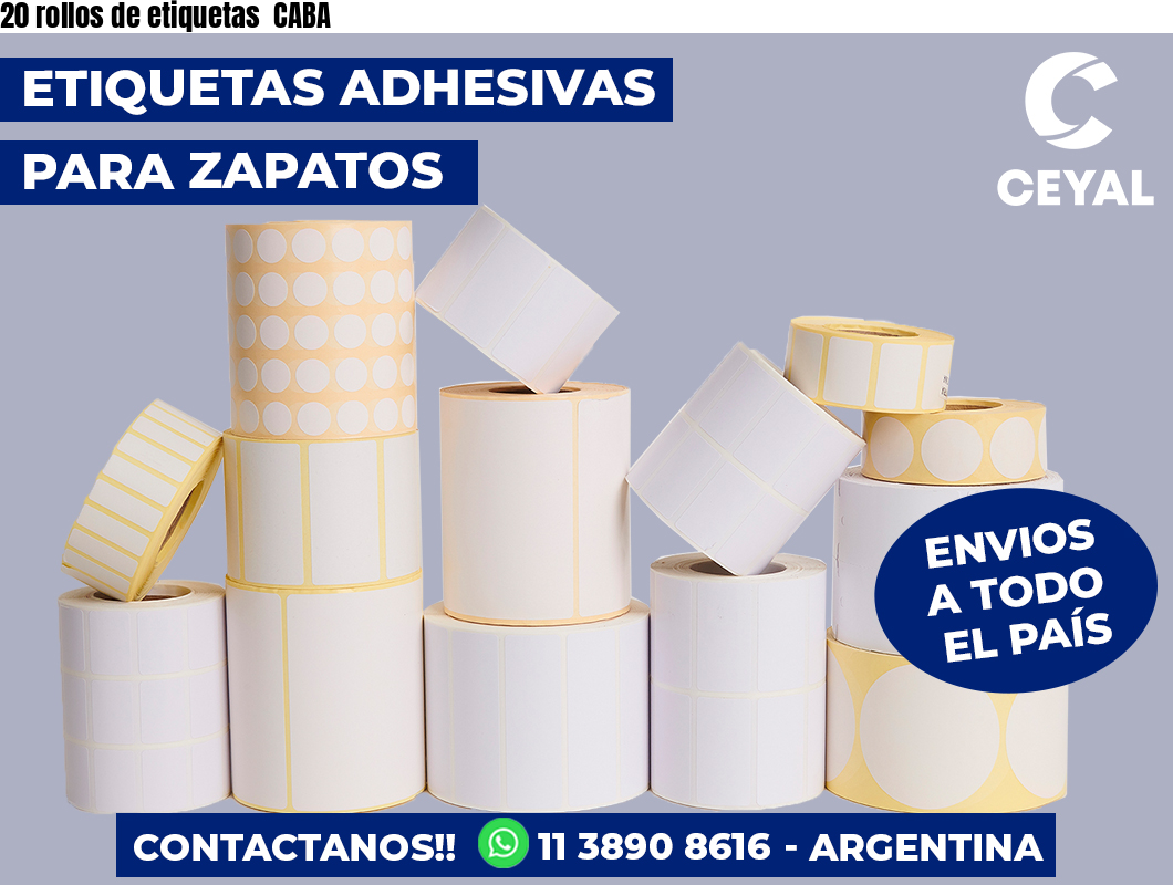 20 rollos de etiquetas CABA