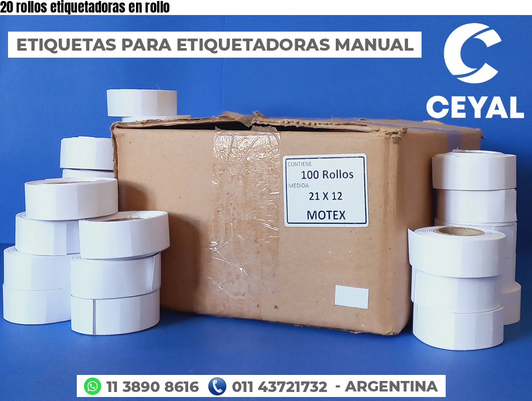 20 rollos etiquetadoras en rollo