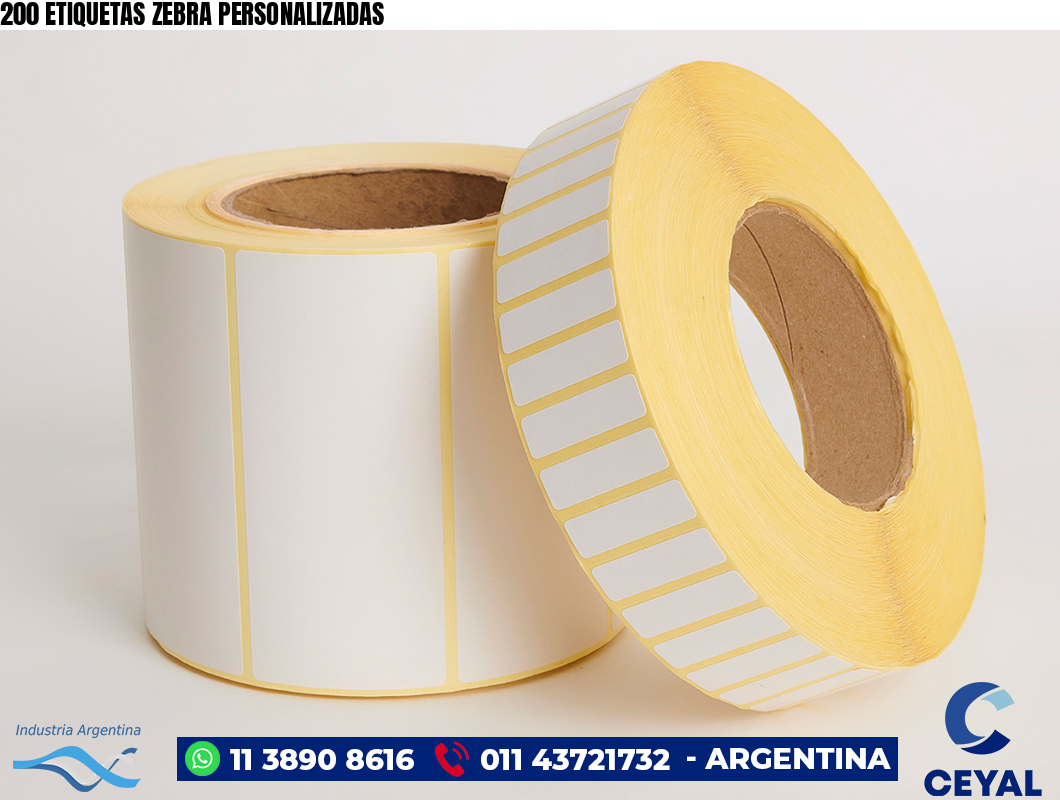200 ETIQUETAS ZEBRA PERSONALIZADAS