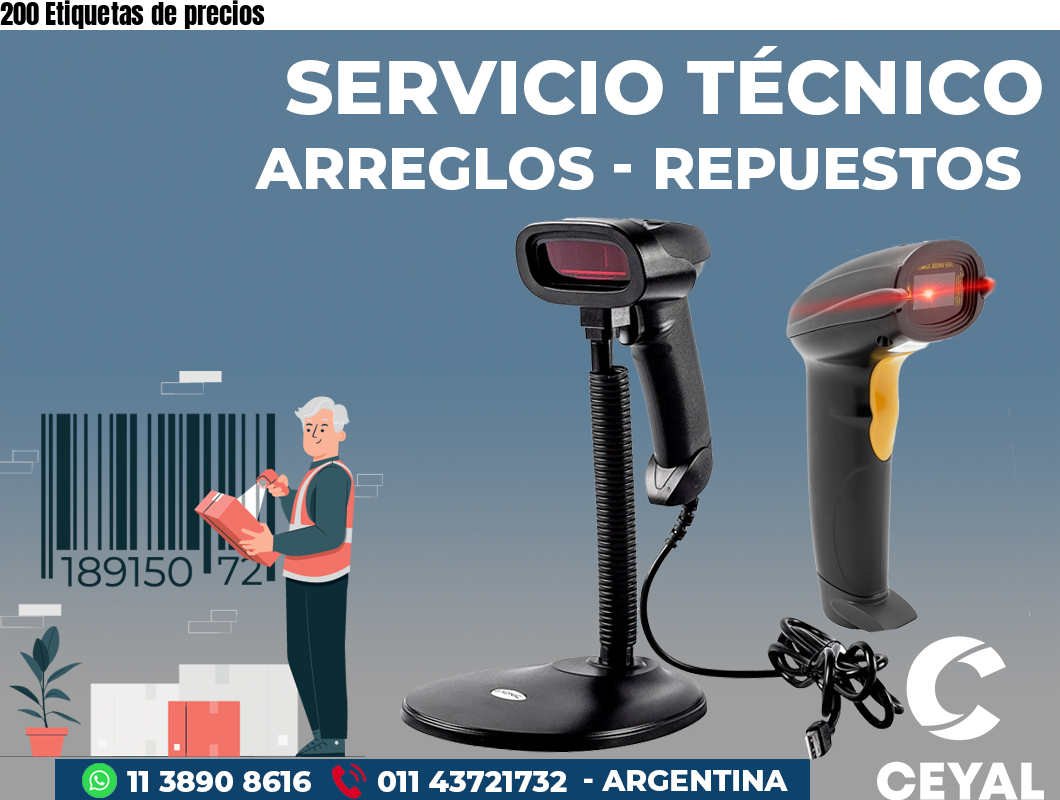 200 Etiquetas de precios