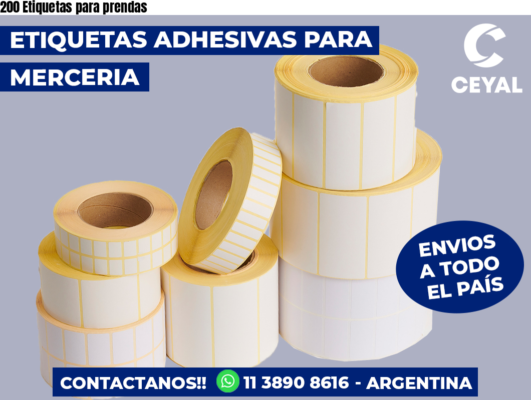 200 Etiquetas para prendas
