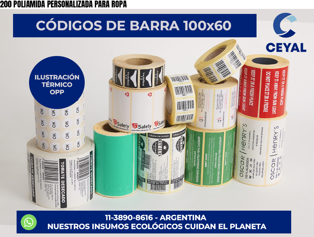200 POLIAMIDA PERSONALIZADA PARA ROPA