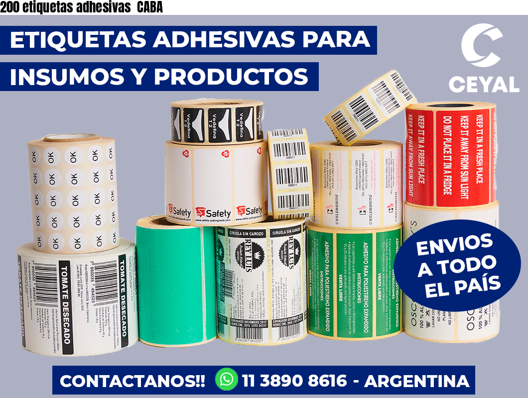 200 etiquetas adhesivas  CABA