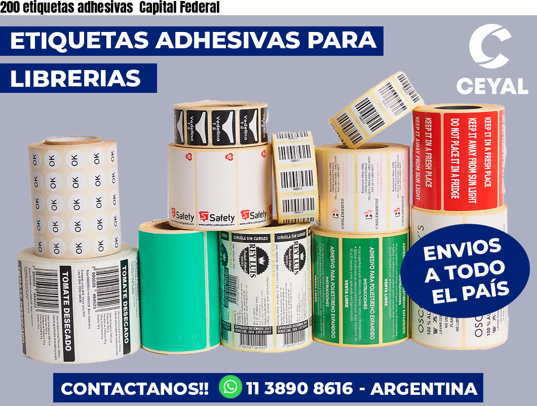 200 etiquetas adhesivas Capital Federal