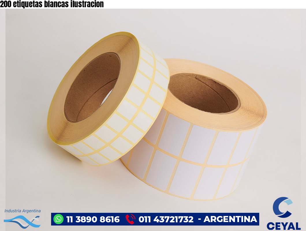 200 etiquetas blancas ilustracion