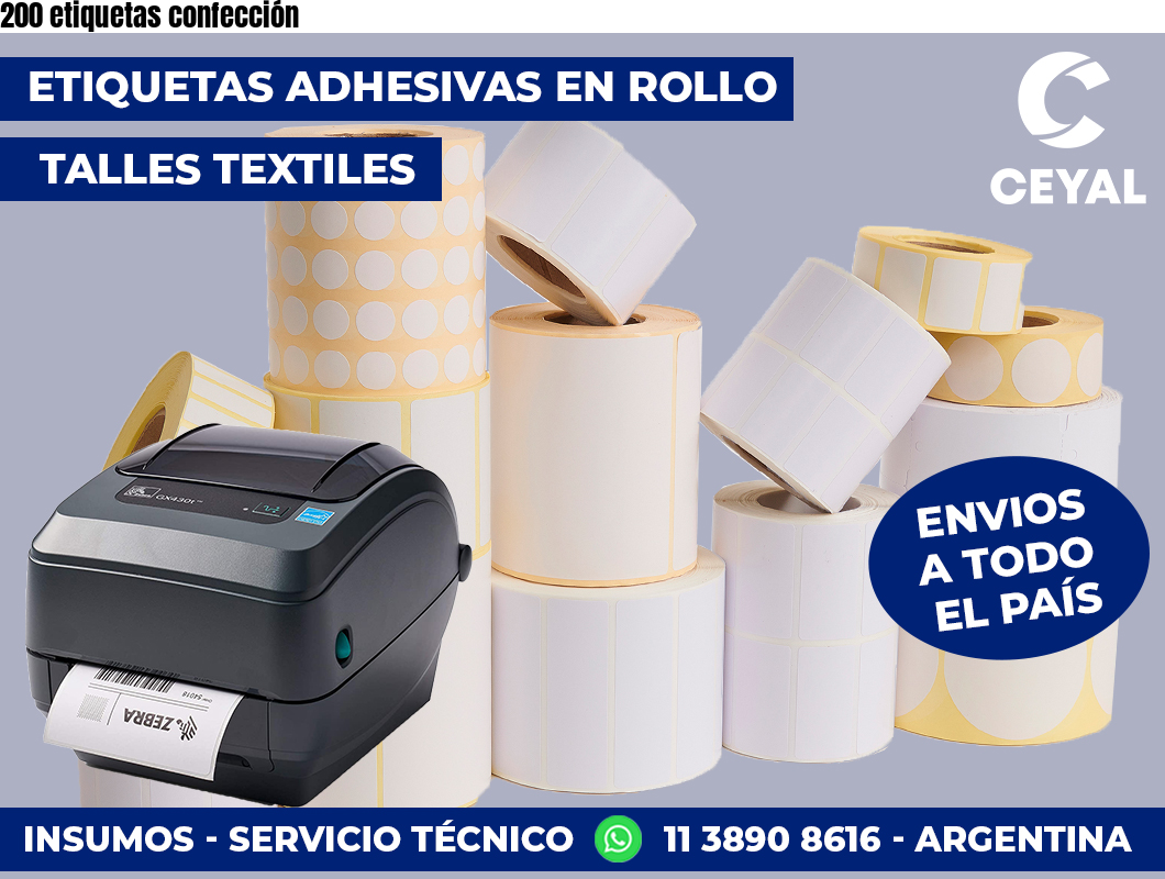 200 etiquetas confección