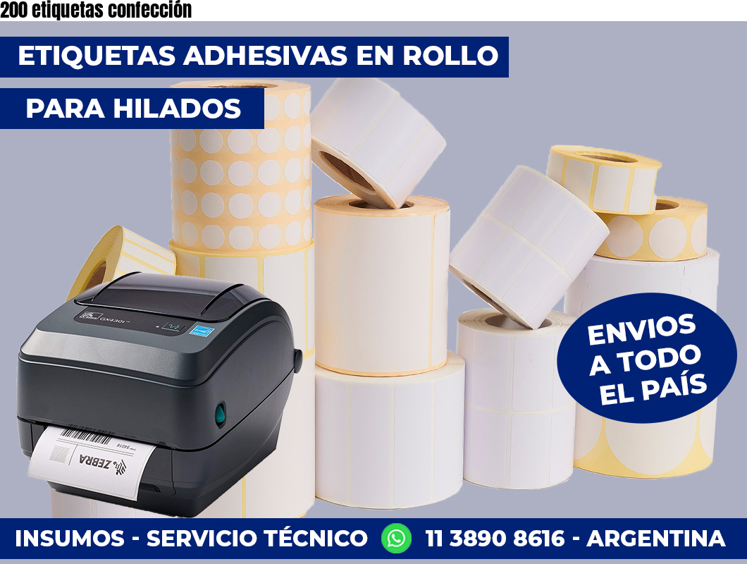 200 etiquetas confección