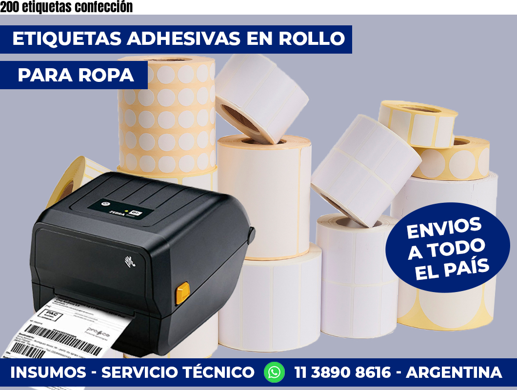 200 etiquetas confección