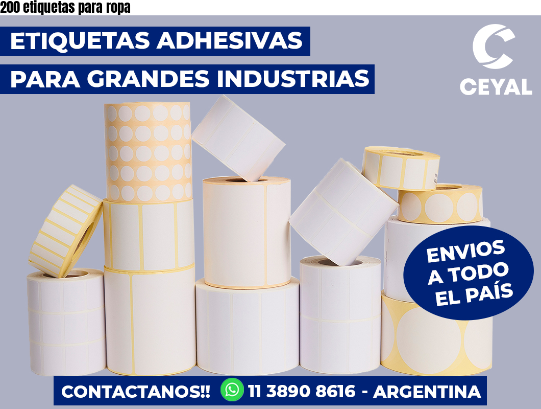 200 etiquetas para ropa