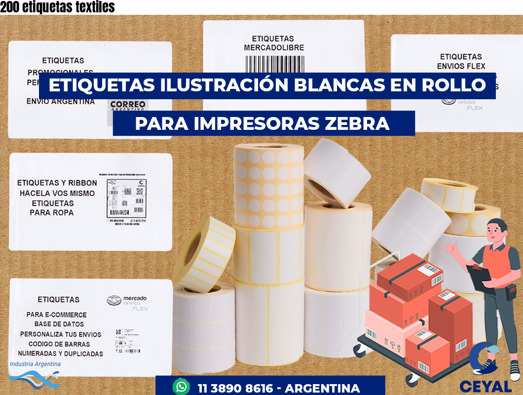 200 etiquetas textiles