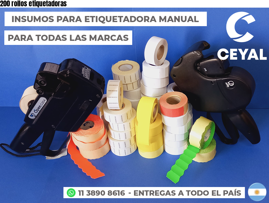 200 rollos etiquetadoras