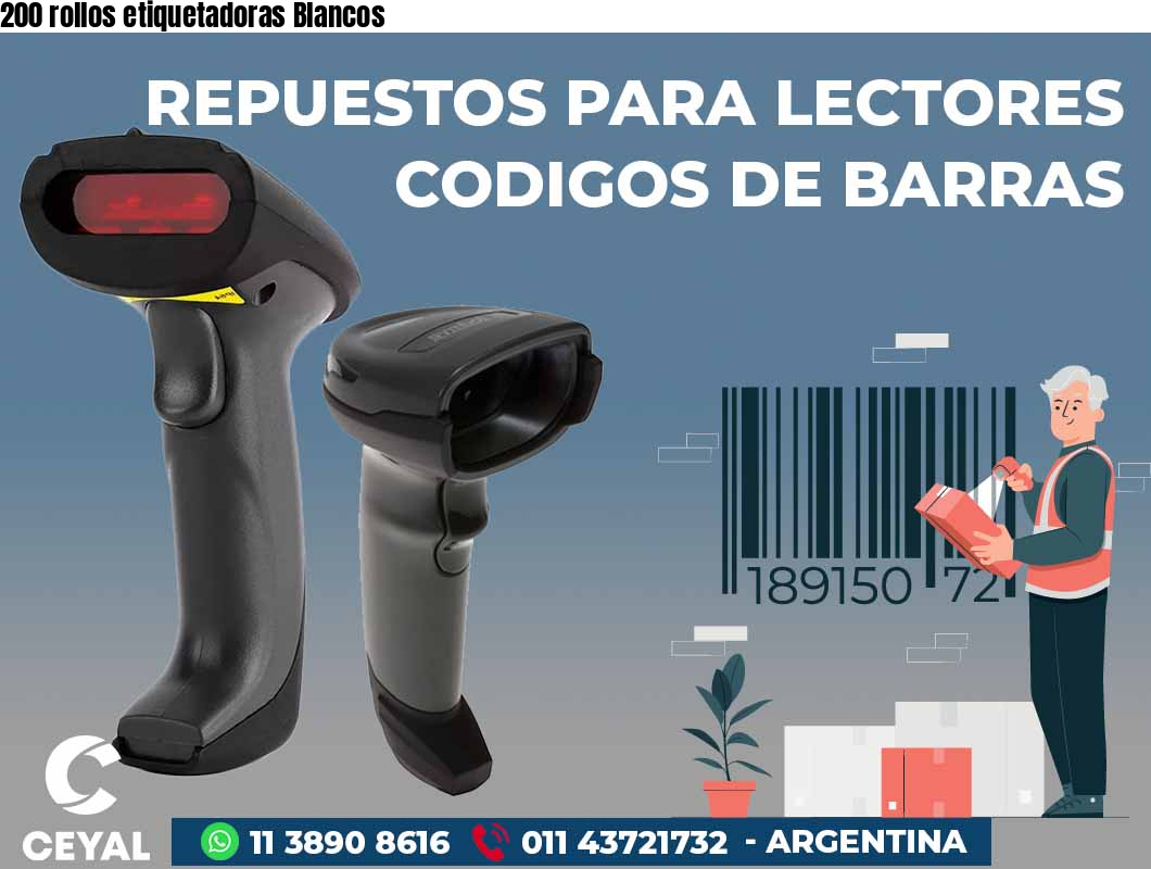 200 rollos etiquetadoras Blancos