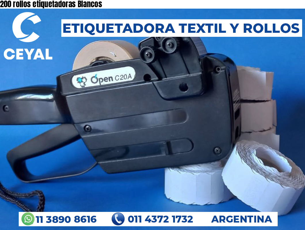 200 rollos etiquetadoras Blancos