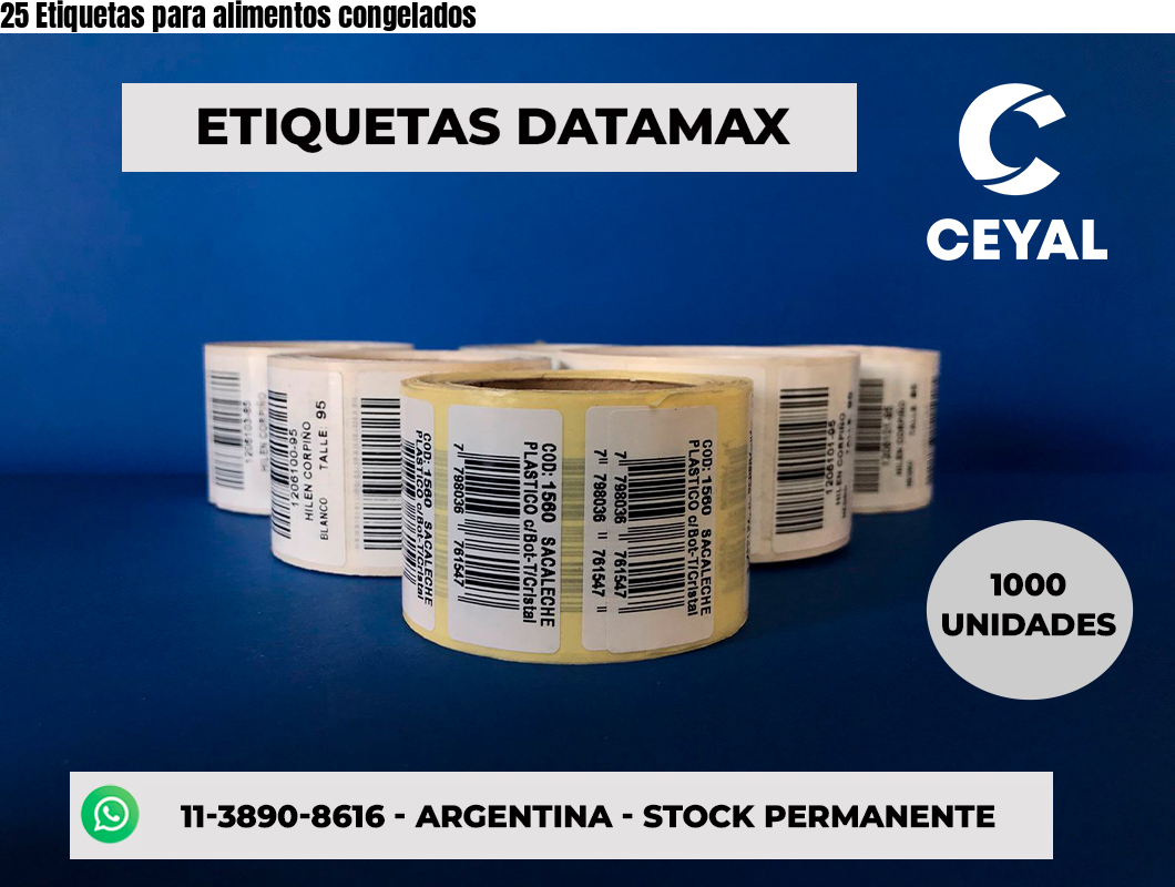 25 Etiquetas para alimentos congelados
