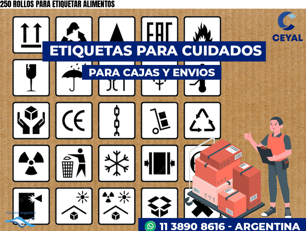 250 ROLLOS PARA ETIQUETAR ALIMENTOS