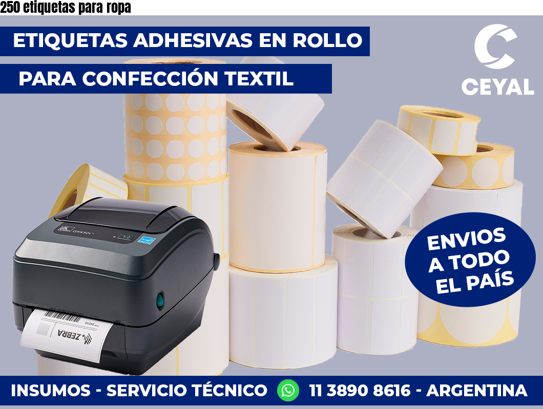 250 etiquetas para ropa