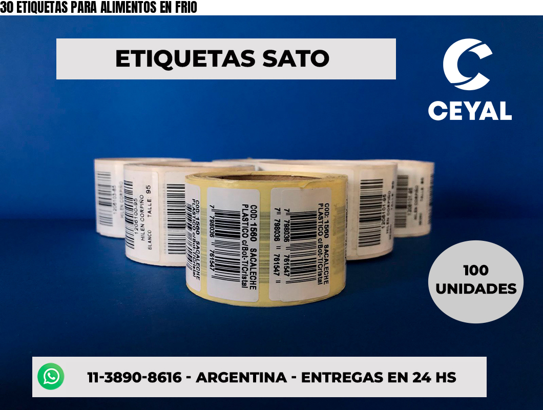 30 ETIQUETAS PARA ALIMENTOS EN FRIO