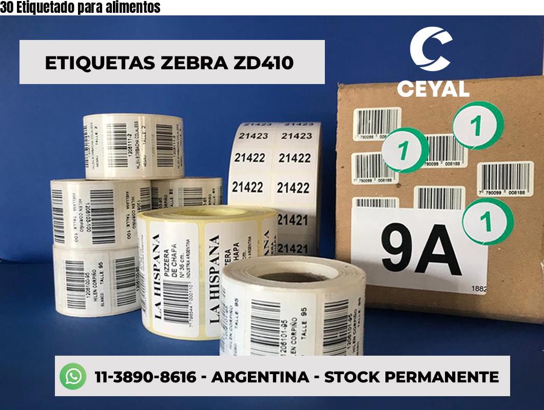30 Etiquetado para alimentos