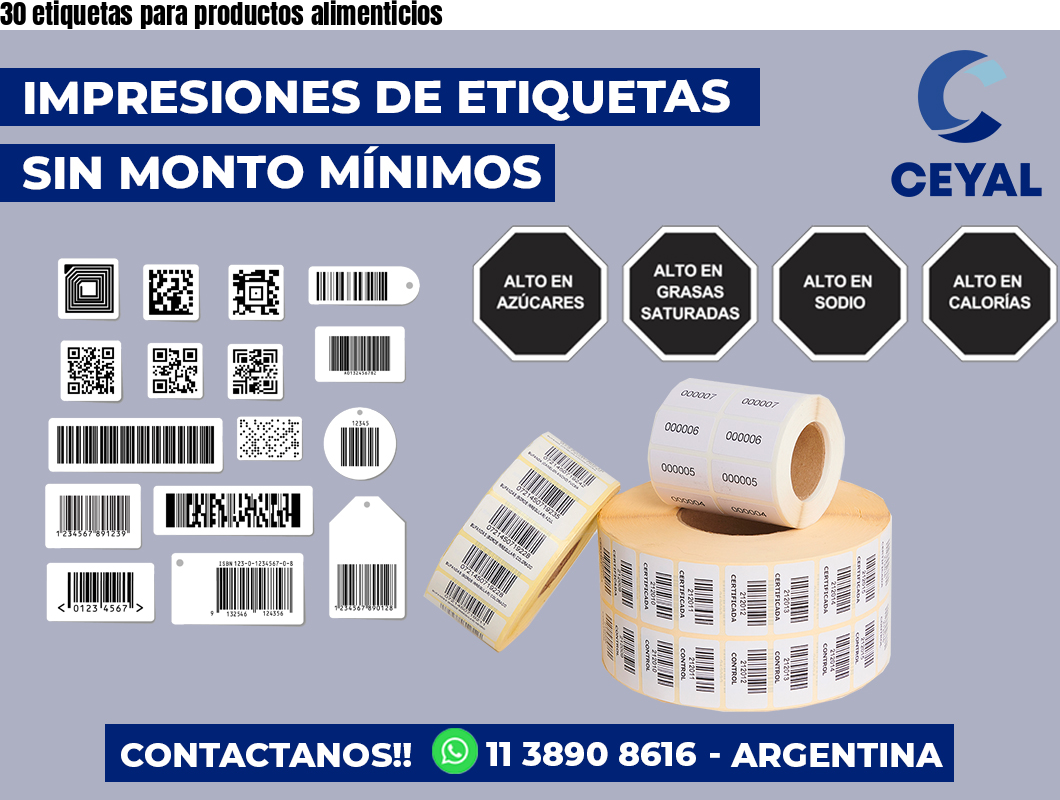 30 etiquetas para productos alimenticios