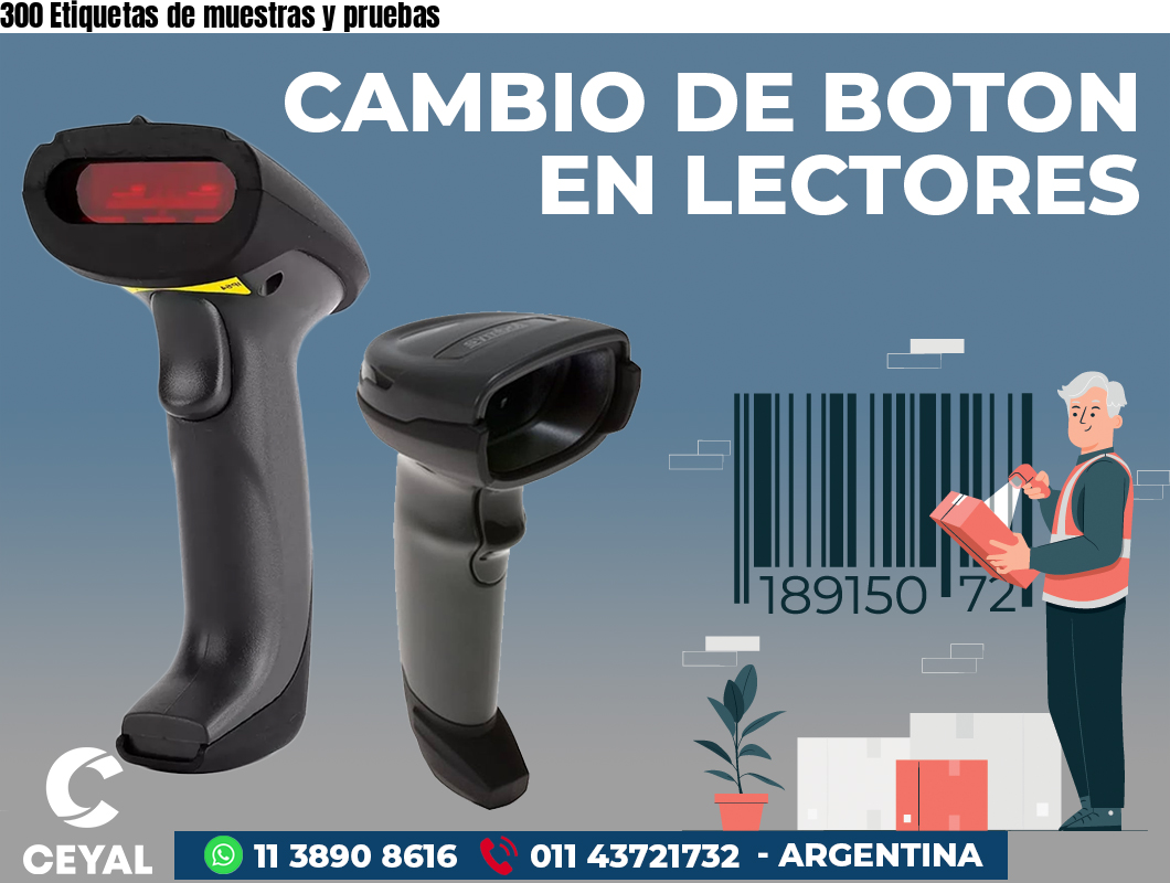 300 Etiquetas de muestras y pruebas
