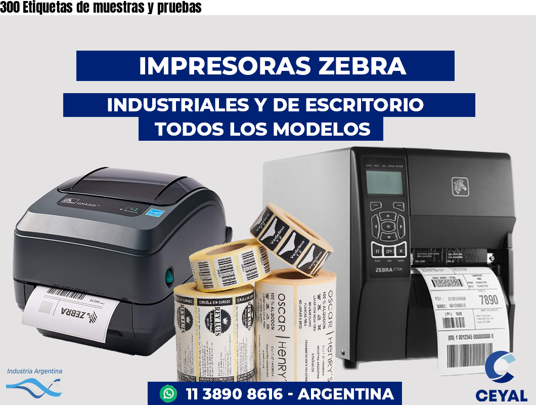 300 Etiquetas de muestras y pruebas