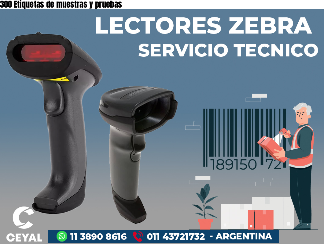 300 Etiquetas de muestras y pruebas