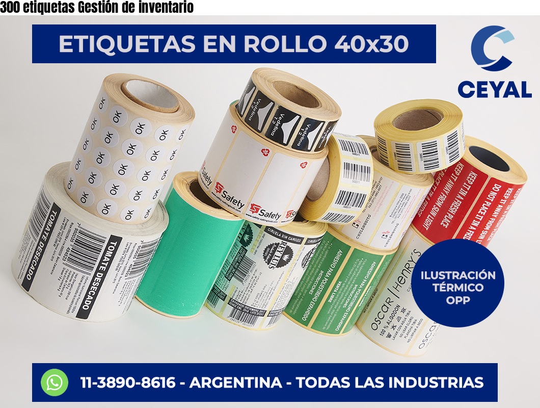 300 etiquetas Gestión de inventario