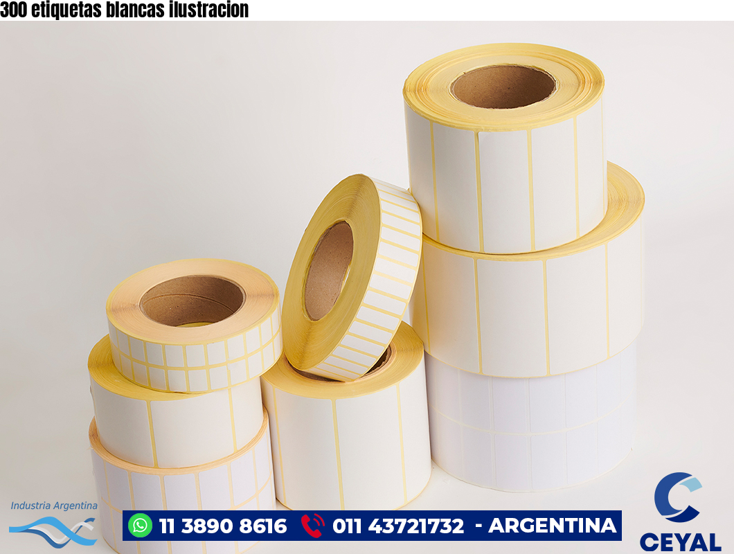 300 etiquetas blancas ilustracion