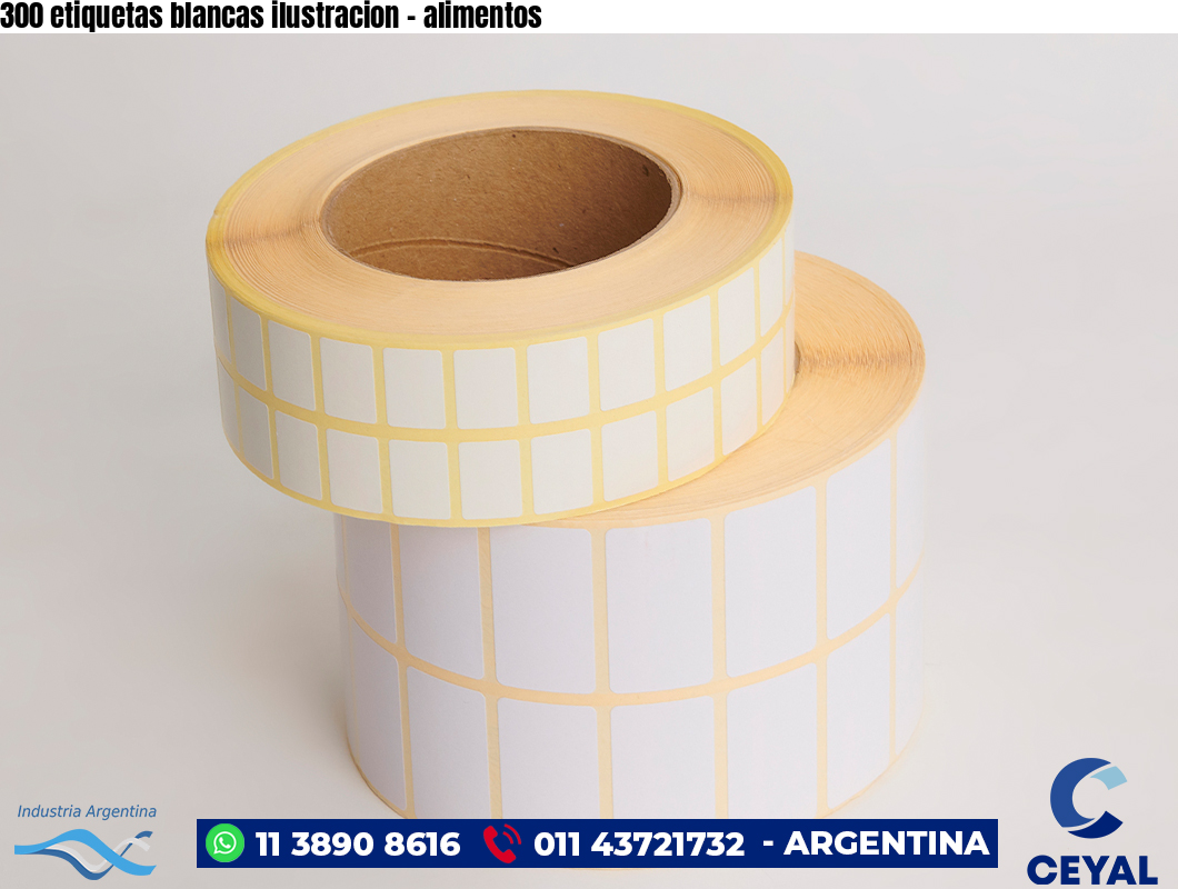 300 etiquetas blancas ilustracion – alimentos