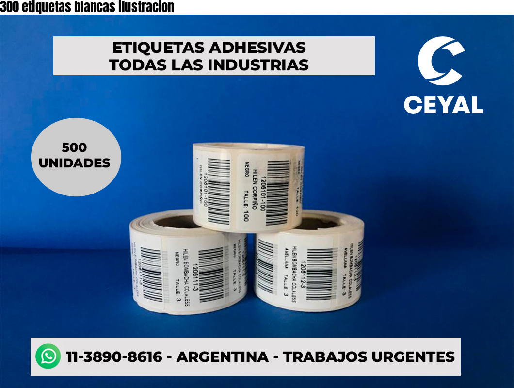 300 etiquetas blancas ilustracion