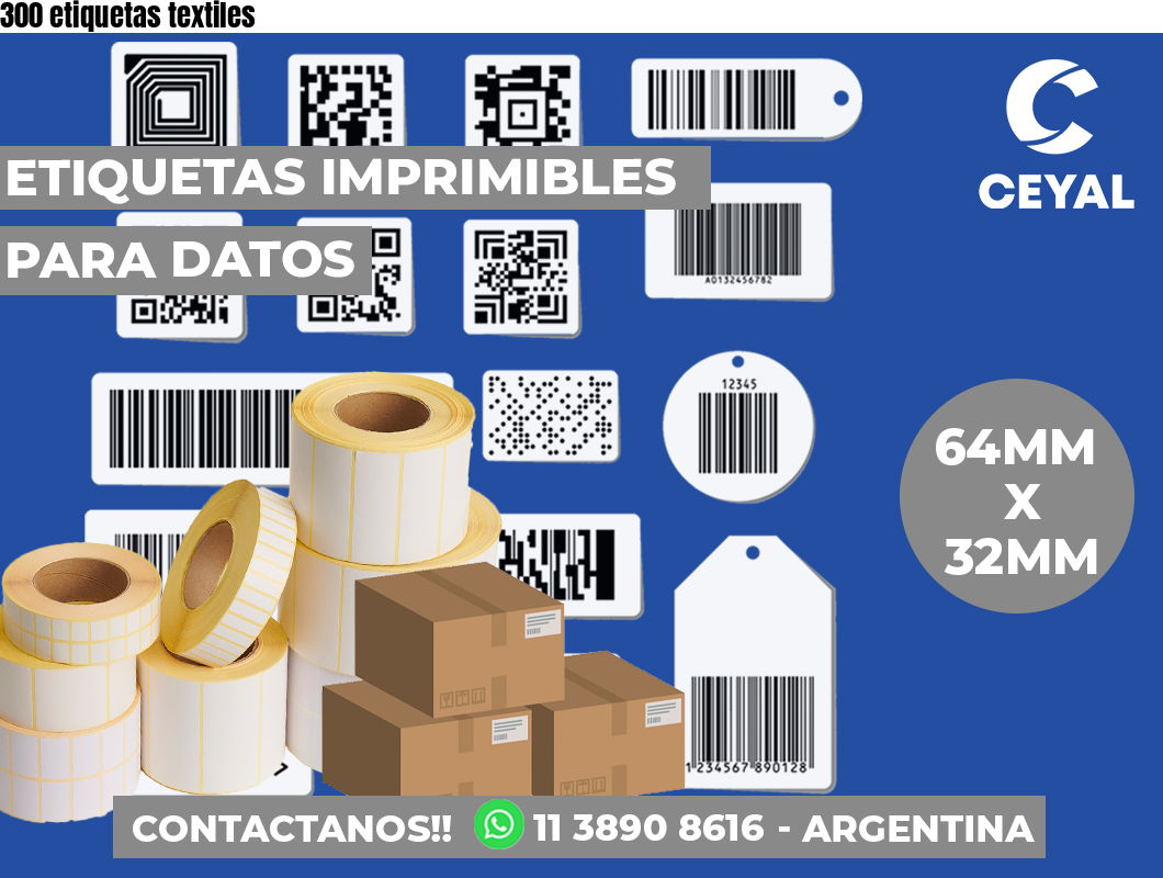 300 etiquetas textiles