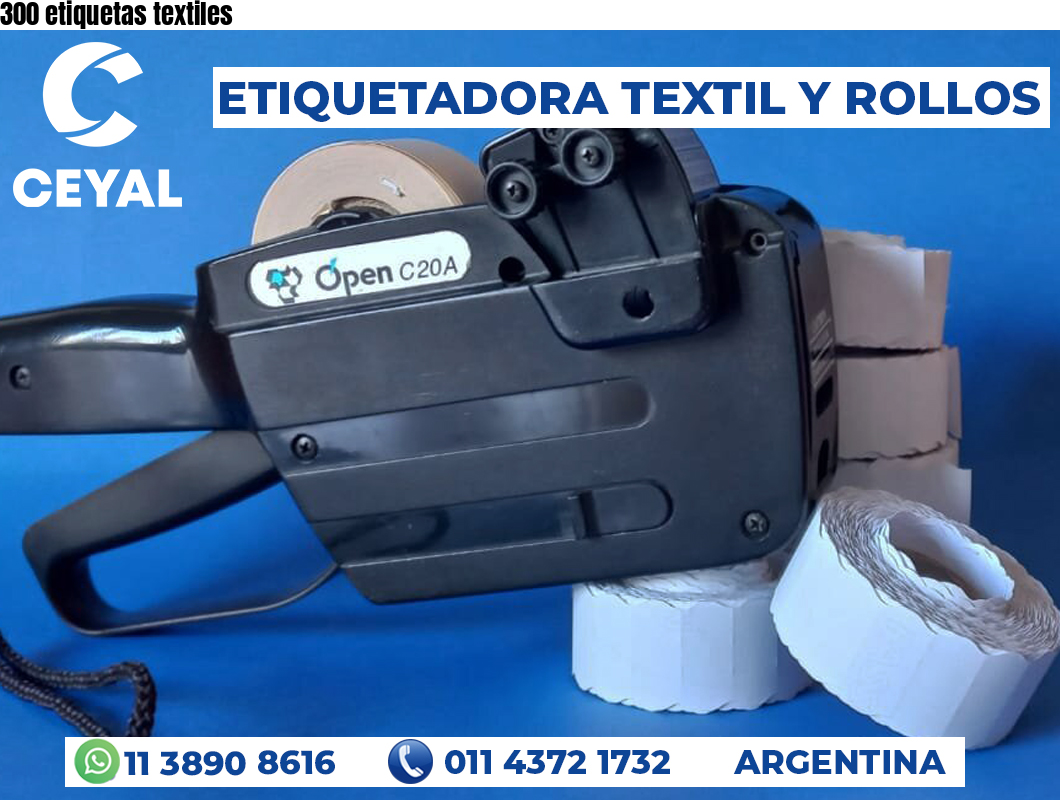 300 etiquetas textiles