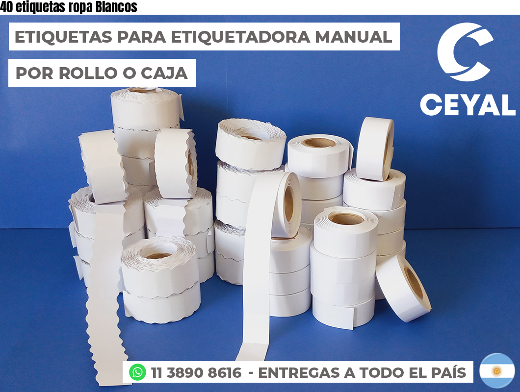 40 etiquetas ropa Blancos