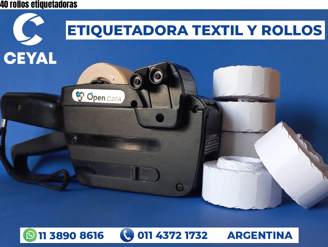 40 rollos etiquetadoras