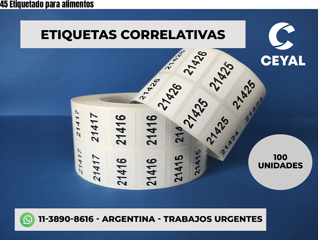 45 Etiquetado para alimentos