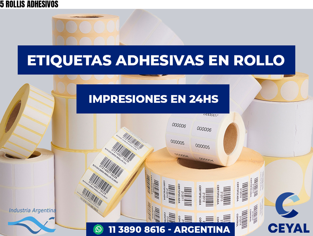 5 ROLLIS ADHESIVOS