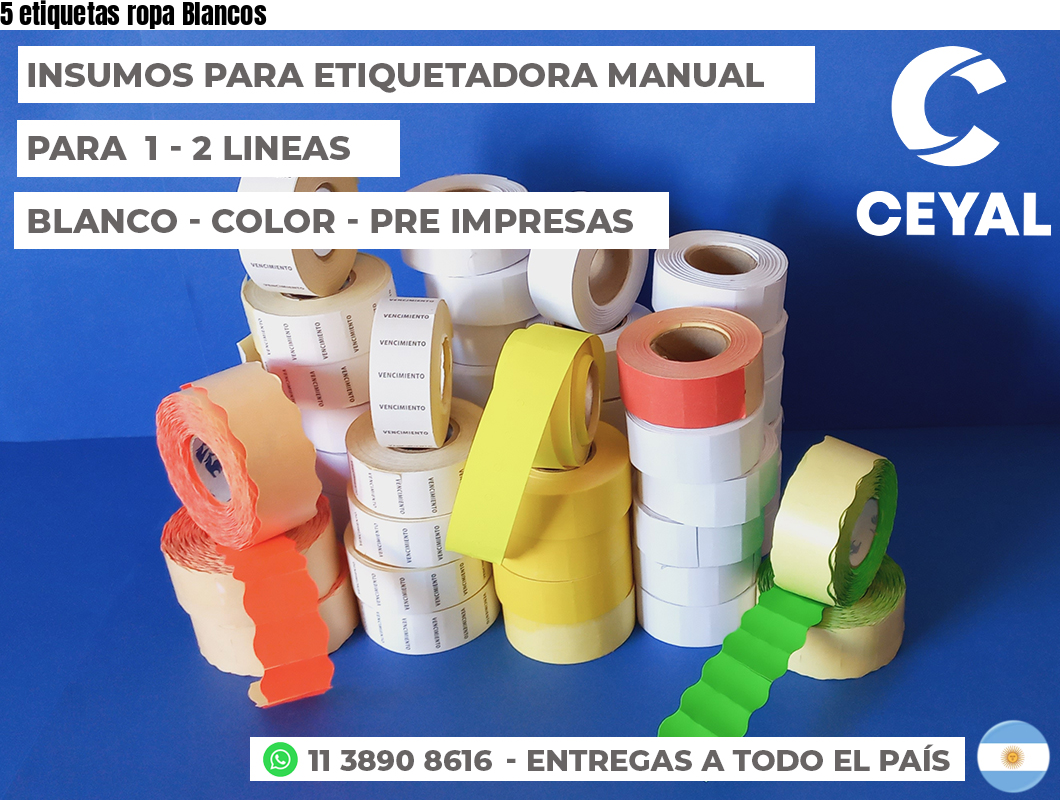 5 etiquetas ropa Blancos