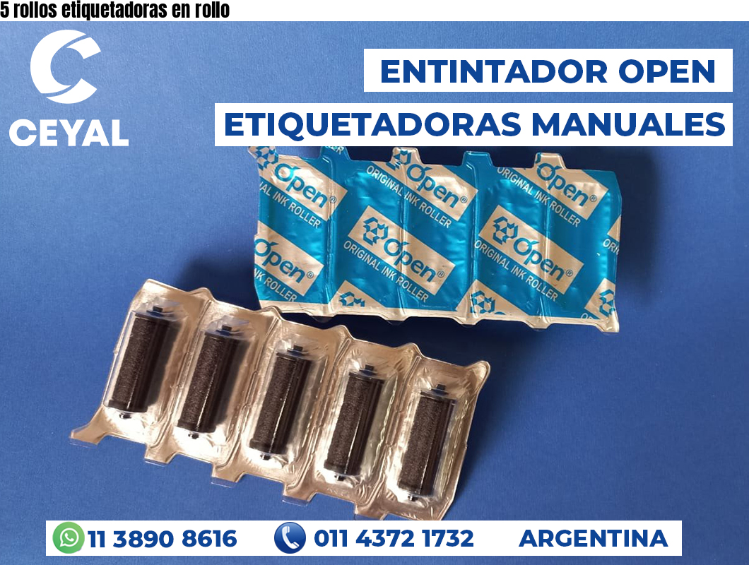 5 rollos etiquetadoras en rollo