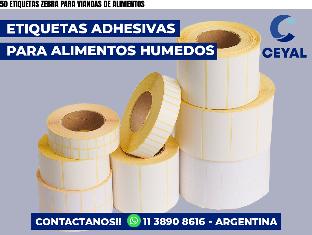 50 ETIQUETAS ZEBRA PARA VIANDAS DE ALIMENTOS