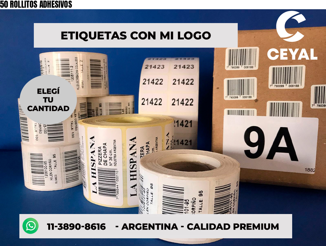 50 ROLLITOS ADHESIVOS